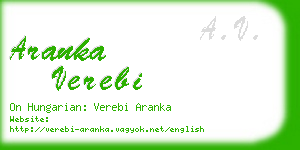 aranka verebi business card